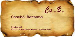 Csathó Barbara névjegykártya