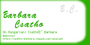 barbara csatho business card