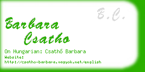 barbara csatho business card